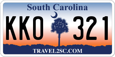SC license plate KKO321