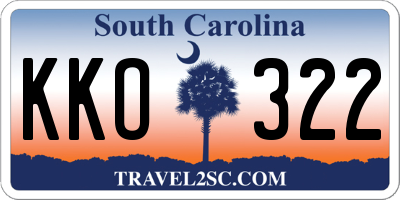SC license plate KKO322