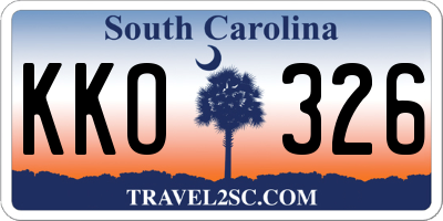 SC license plate KKO326