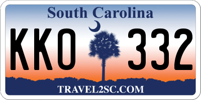 SC license plate KKO332