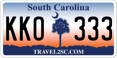 SC license plate KKO333