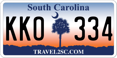 SC license plate KKO334