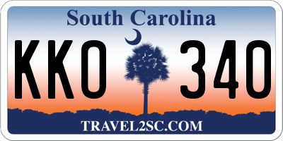 SC license plate KKO340