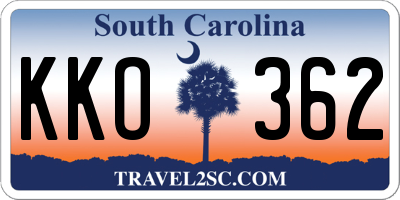 SC license plate KKO362