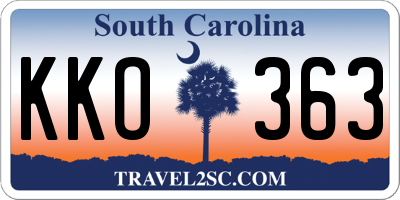 SC license plate KKO363