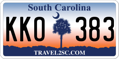 SC license plate KKO383