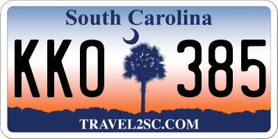SC license plate KKO385