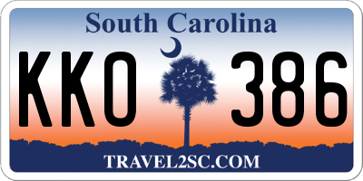 SC license plate KKO386