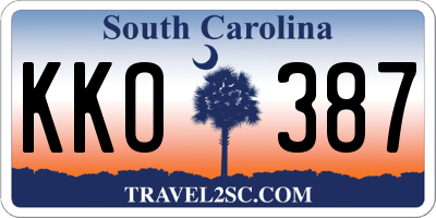 SC license plate KKO387