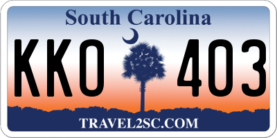 SC license plate KKO403