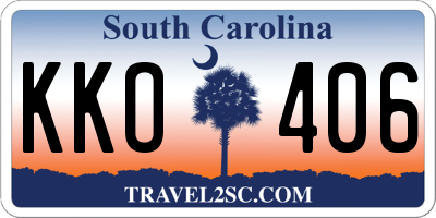 SC license plate KKO406