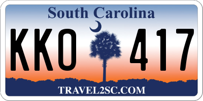 SC license plate KKO417