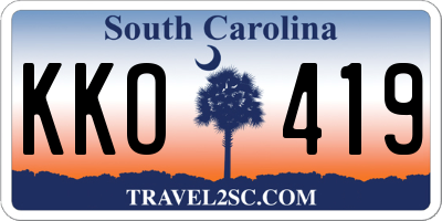 SC license plate KKO419