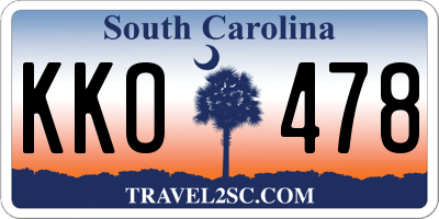 SC license plate KKO478