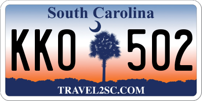 SC license plate KKO502