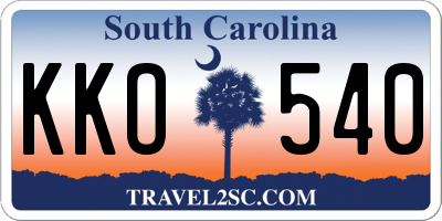 SC license plate KKO540