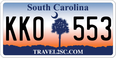 SC license plate KKO553