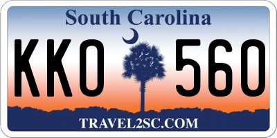 SC license plate KKO560