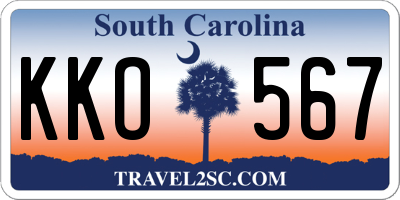 SC license plate KKO567