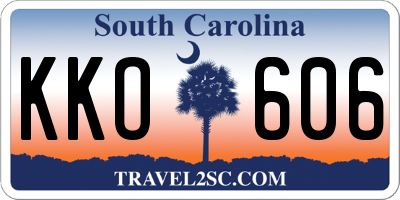 SC license plate KKO606