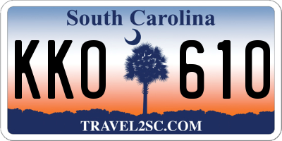 SC license plate KKO610