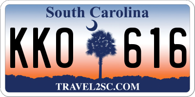 SC license plate KKO616