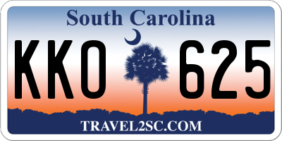 SC license plate KKO625