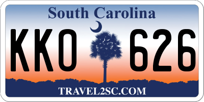 SC license plate KKO626
