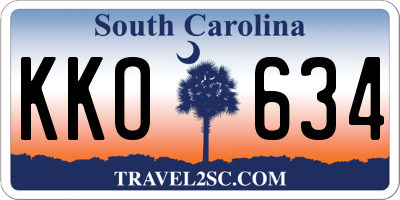 SC license plate KKO634