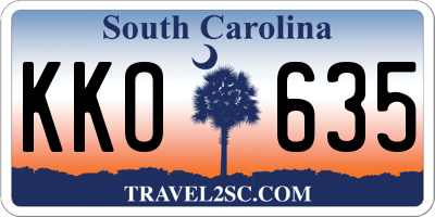 SC license plate KKO635