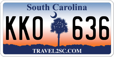 SC license plate KKO636