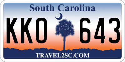 SC license plate KKO643