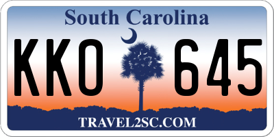 SC license plate KKO645