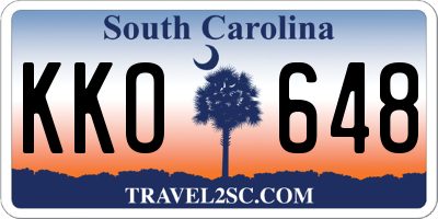 SC license plate KKO648