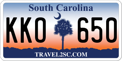SC license plate KKO650