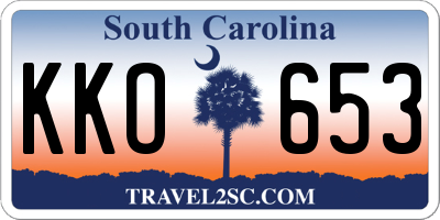 SC license plate KKO653