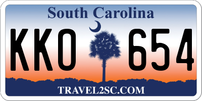 SC license plate KKO654