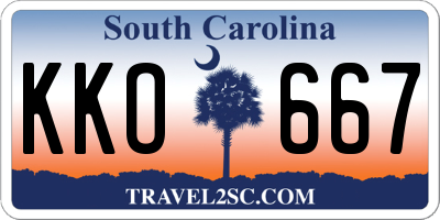 SC license plate KKO667