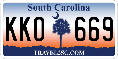 SC license plate KKO669