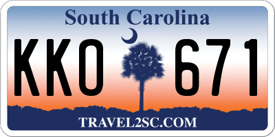 SC license plate KKO671