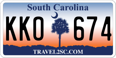 SC license plate KKO674