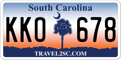 SC license plate KKO678