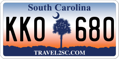 SC license plate KKO680