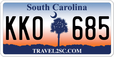 SC license plate KKO685