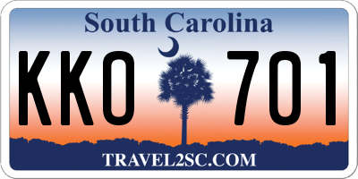SC license plate KKO701