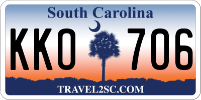SC license plate KKO706