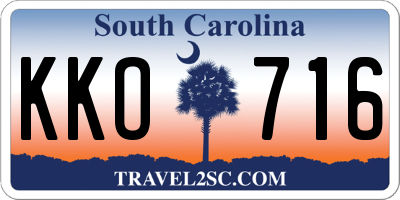 SC license plate KKO716