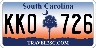 SC license plate KKO726