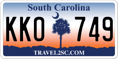 SC license plate KKO749