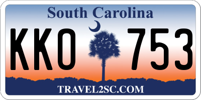 SC license plate KKO753